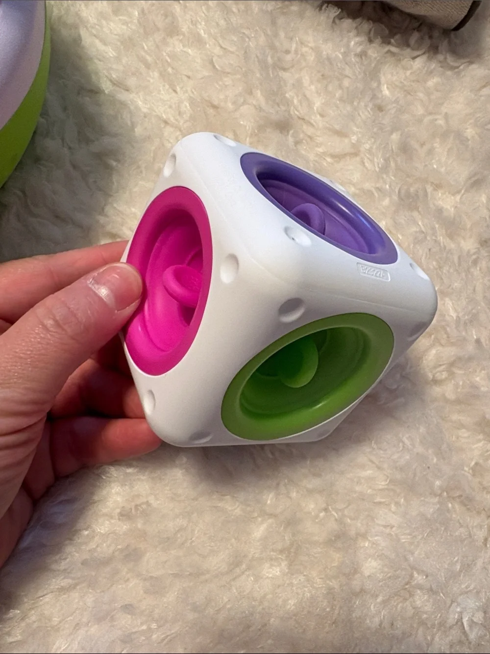 Fat Brain Toys Set of 3 Dimpl, SpinnyPins and Tugl Cube